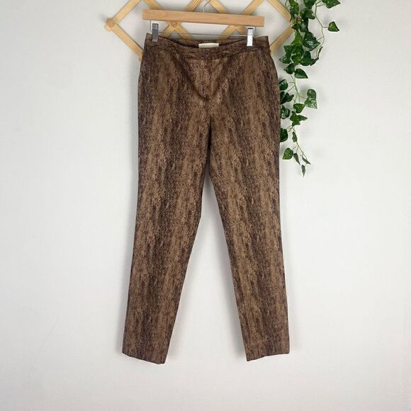 ETCETERA Snakeskin Print Pants Brown Size 2 EUC K341 - Picture 1 of 6